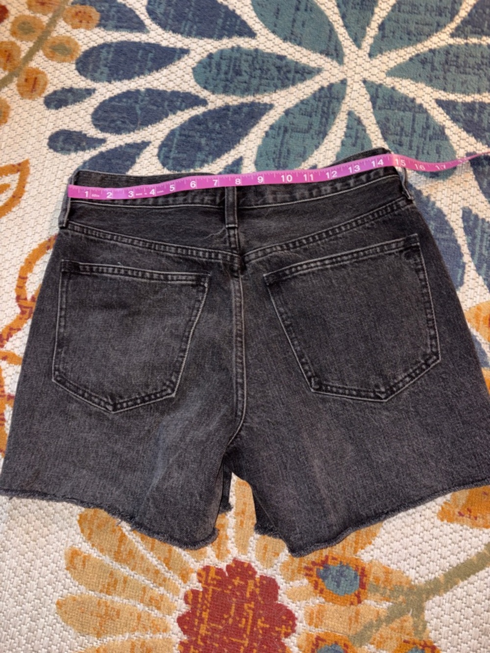 High-Rise Black Denim Cutoff Shorts size 26 - Picture 6 of 7